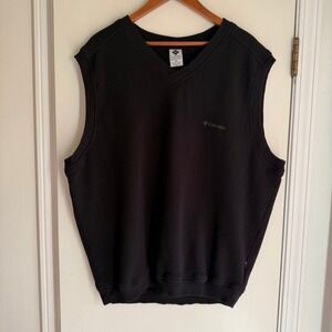 Vintage Columbia Sportswear Company Mens XL Black V Neck Sweatshirt Vest